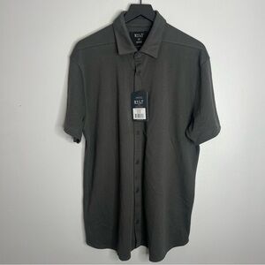 BYLT Bayside Oxford Short Sleeve Button Down Shirt Mens XL Dark Charcoal NWT